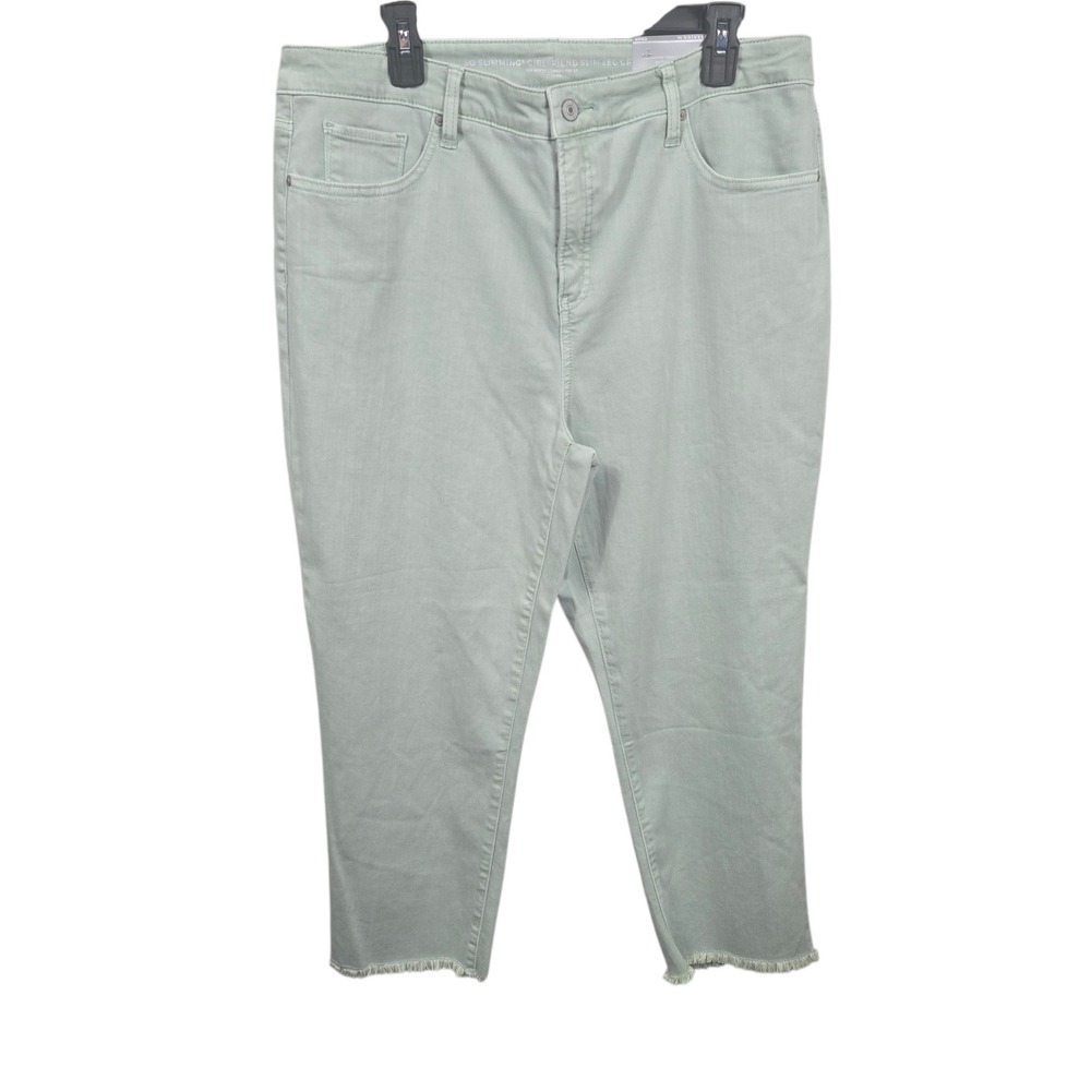 Chico's So Slimming Girlfriend Slim Leg Crop Jeans Dusty Jade 2.5 US‎ 14 NWT